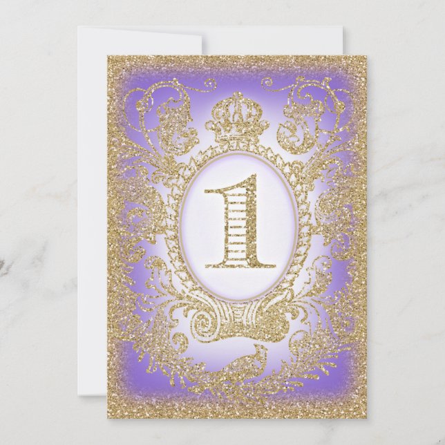 Convite Primeiro aniversário uma vez no tempo Princesa Púr (Frente)