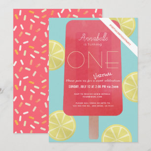 Convite Primeiro aniversario Virtual de Lemonade de Morang