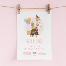 Primeiro aniversario Wild One Boho Giraffe