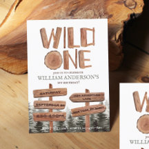 Primeiro aniversario Wild One Rustic Wood Boys