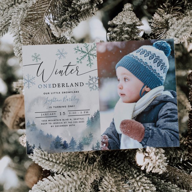 Convite Primeiro aniversario Winter ONEderland Boy (Criador carregado)