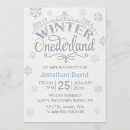 Convite primeiro aniversario Winter Onederland Silver Snow