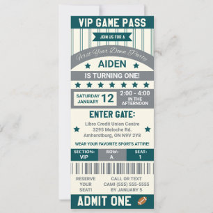 Convite Primeiro Ano De Baixo! Aniversário do Bilhete de F