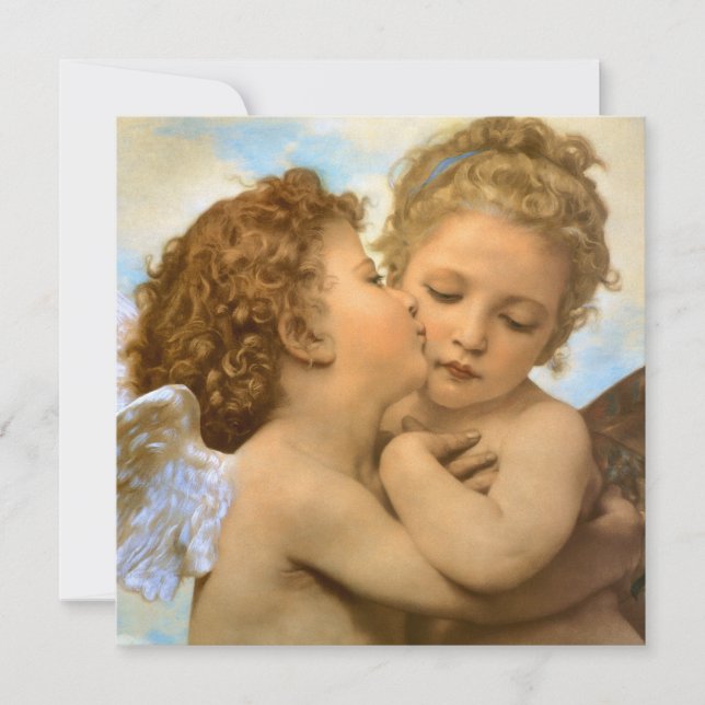 Convite Primeiro Beijo (detalhe de anjo) de Bouguereau (Frente)