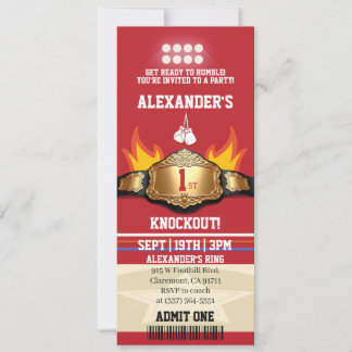 Convite Primeiro Bilhete de Boxe por Nocautes - Festa de 1