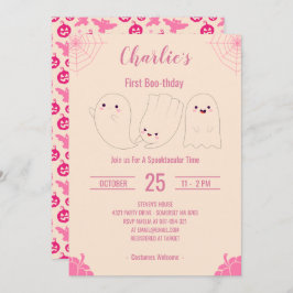 Convite Primeiro Boo-Dia Personalizado Aniversário do Dia 