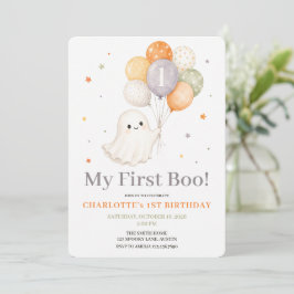 Convite Primeiro Boo Fantasma | Aniversário de um ano no H