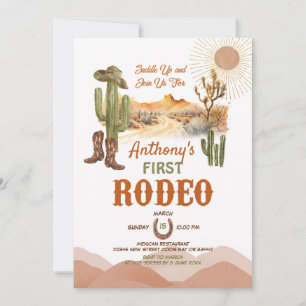 Convite Primeiro Chá de Bebê Rodeio Deserto Cowboy