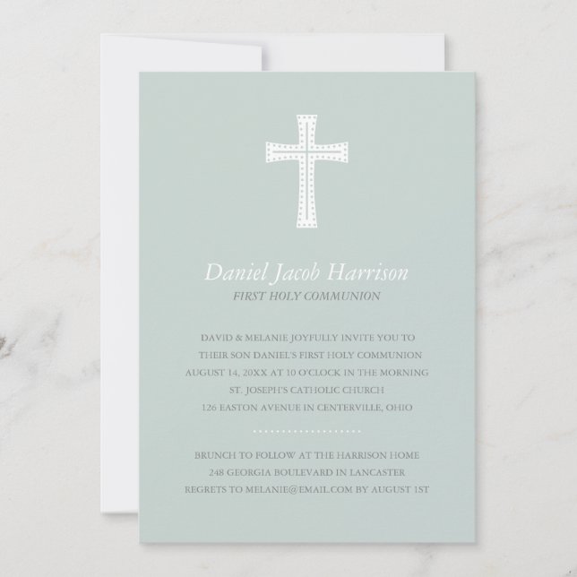 Convite Primeiro comunhão dos meninos azuis (Frente)