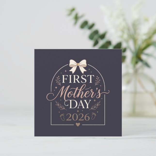 Convite Primeiro Dia das Mães 2026 , Nova Mamãe (Em pé/Frente)