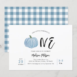 Convite Primeiro Festa de aniversário de Abóbora Azul