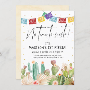 Convite Primeiro Fiesta Cactus Boho Birthday