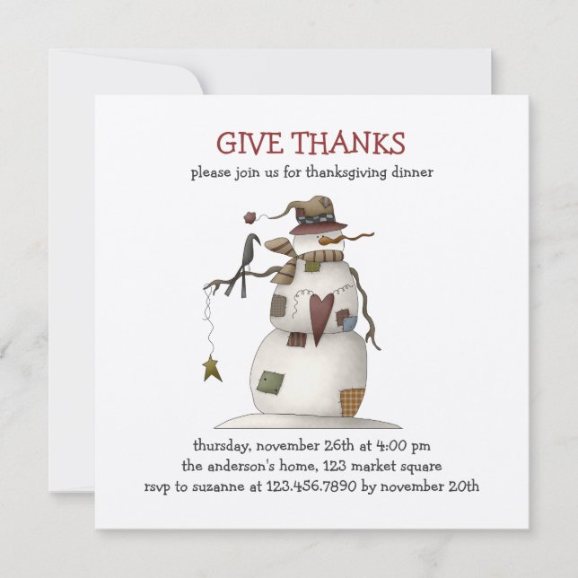 Convite Primeiro Frost ・ Snowman & Crow (Frente)