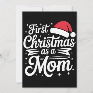 Convite Primeiro Natal como uma Mamãe Chapéu do Papai Noel