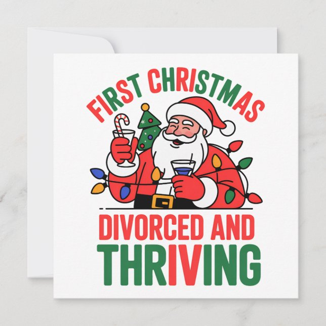 Convite Primeiro Natal Divorciado e Próspero Natal  (Frente)