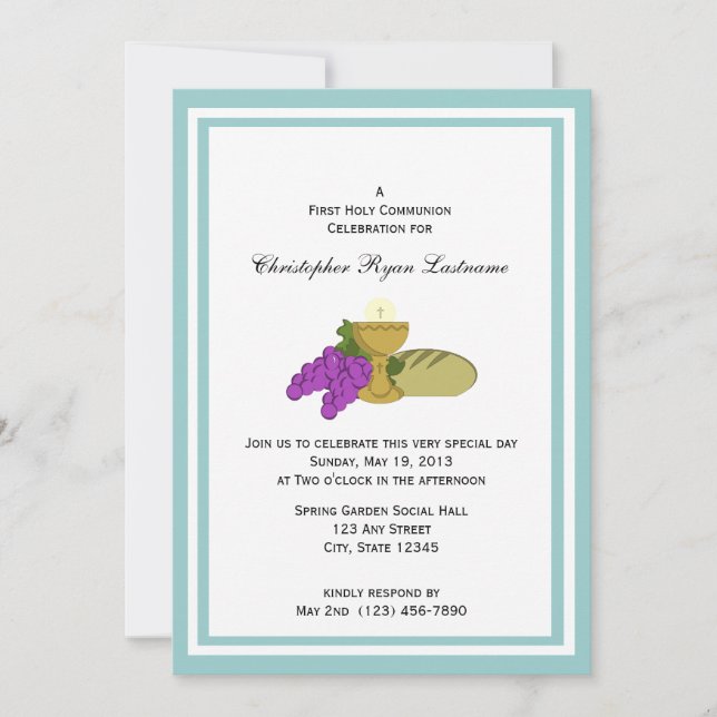 Convite Primeiro Pão de Comunicação da Vida (Frente)