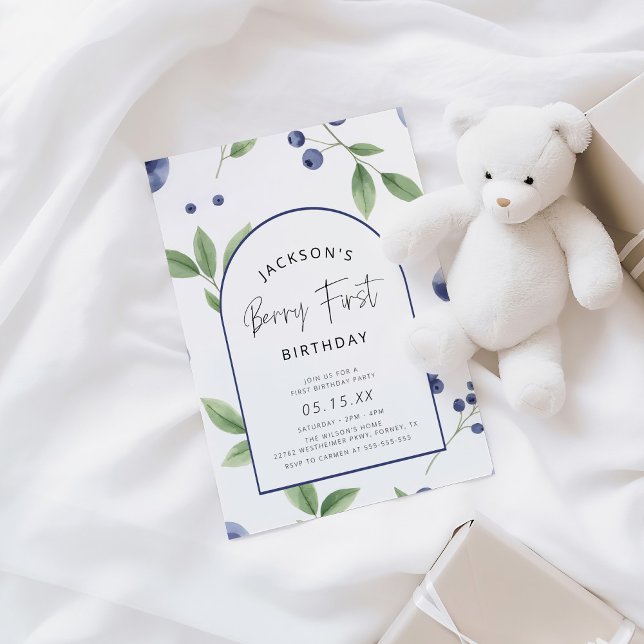 Convite Primeiro Partido do primeiro aniversario Berry Blu (Criador carregado)