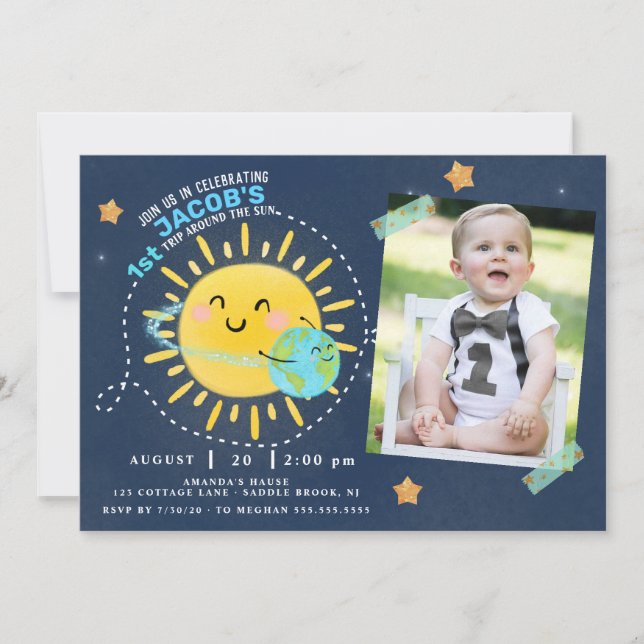 Convite Primeiro passear ao redor do sol (Frente)