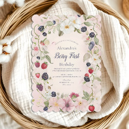 Convite Primeiro primeiro aniversario do Strawberry Berry
