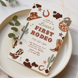 Convite Primeiro primeiro aniversario rodeio cowboy oeste 