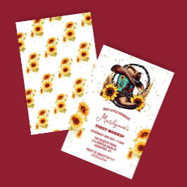 Convite Primeiro primeiro aniversario Rodeo Western Cowgir