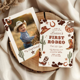 Convite Primeiro rodeio 1º aniversário Foto de cowboy ocid