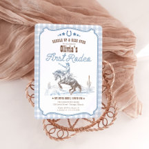 Primeiro Rodeio 1º Aniversário Menino Azul Western
