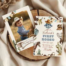 Primeiro rodeio aniversário de 1 ano foto de cowbo
