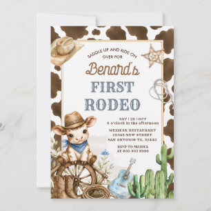 Convite Primeiro Rodeio Festa Oeste Selvagem Urso Cowboy A