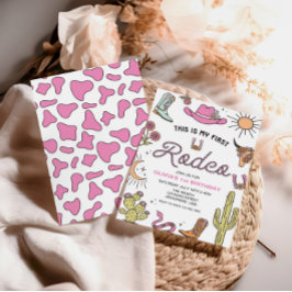 Convite Primeiro Rodeio Rosa Ocidental Aniversário de 1 an