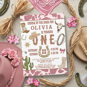 Convite Primeiro Rodeio Rosa Vaqueira Ocidental Aniversári