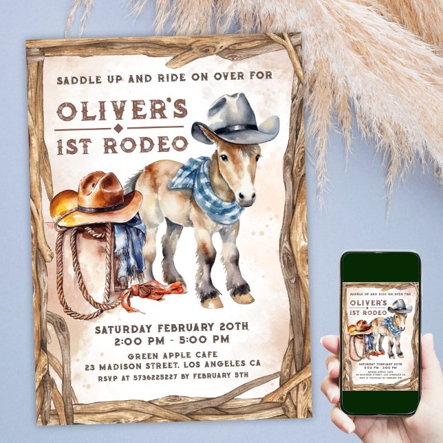 Convite Primeiro RODEO | primeiro aniversario Boy Cowboy ( #FirstRodeoBirthdayInvitation #MyFirstRodeoBirthdayInvitation #RodeoBirthdayInvitation)