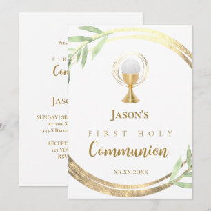 Convite Primeiro Sagrado Círculo ouro da Comunidade Folhas