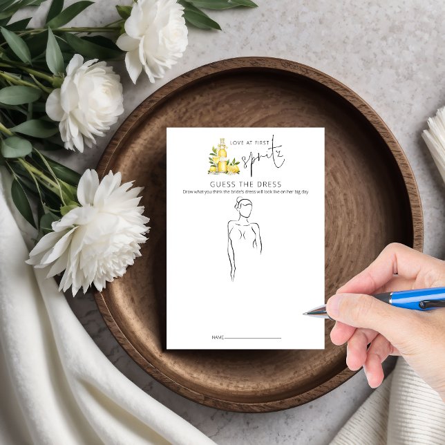 Convite Primeiro Spritz Adivinha Chá de panela De Vestido (Criador carregado)