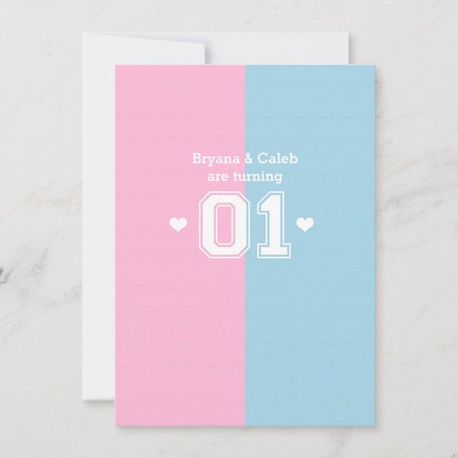 Convite Primeiros aniversarios Twins Athletic 01 (Frente)