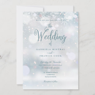 Convite Primeiros Flocos de Neve QR Code Casamento