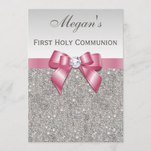 Convite Primeiros jóias, arco & diamante da prata do