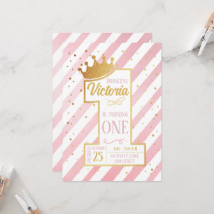 Convite Primer cumpleaños de la Princesa
