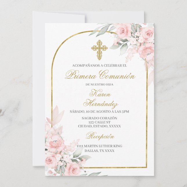 Convite Primera comuión Espanhol (Frente)