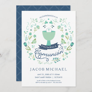 Convite Primera Comunión Invitación - os espanhóis, menino