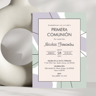 Convite Primera Comunion Pastel Colors First Communion