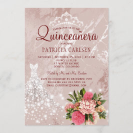 Convite Princa de diamante veste quinceanera cúbica