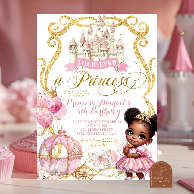 Convite Princesa Afro Africana Para Sempre uma princesa (Criador carregado)