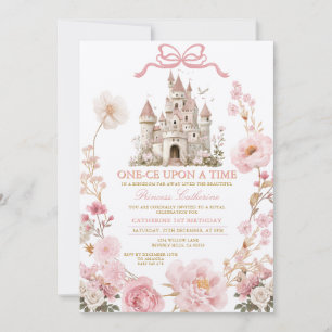 Convite Princesa Arco ÚNICO-Certa vez aniversário Castelo