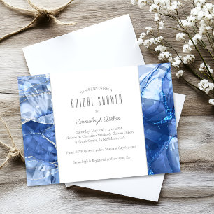 Convite Princesa Azul Corte Safira Joia Chuveiro Nupcial