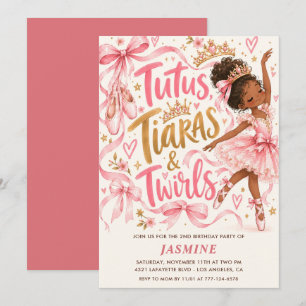 Convite Princesa Bailarina Afro-Americana 2º Aniversário