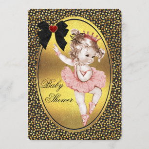 Convite Princesa Ballerina Faux Arco Foil & Glitter Chá