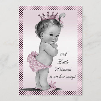 Convite Princesa bonito chá de fraldas do vintage