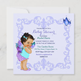 Convite Princesa Borboleta Bebê Menina Lavanda