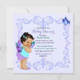 Convite Princesa Borboleta Bebê Menina Lavanda
